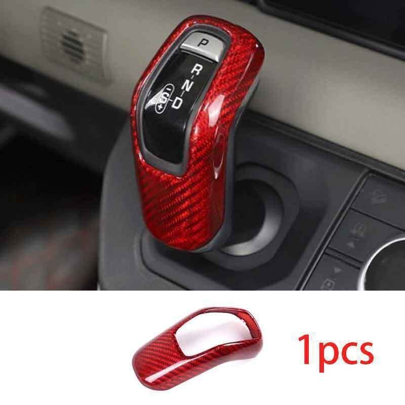 Red Real Carbon Fiber 2020-23 For Land Rover Defender Gear Shift Knob Head Cover