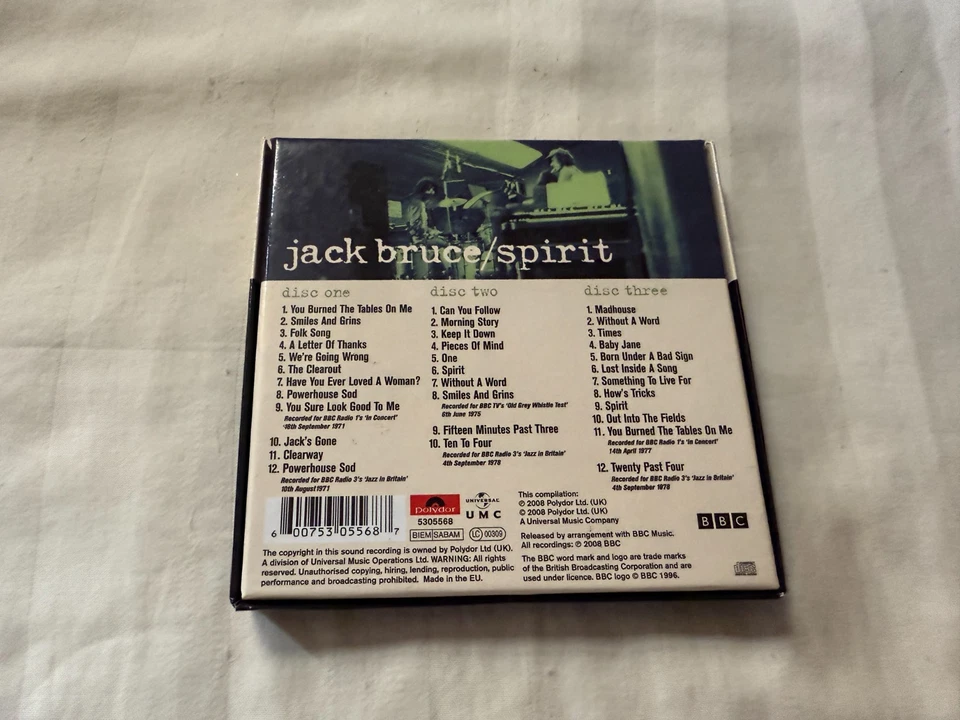 Jack Bruce - Spirit: Live at the BBC 1971-1978 3CD 2008 Import Cream OOP RARE - Image 2 of 3
