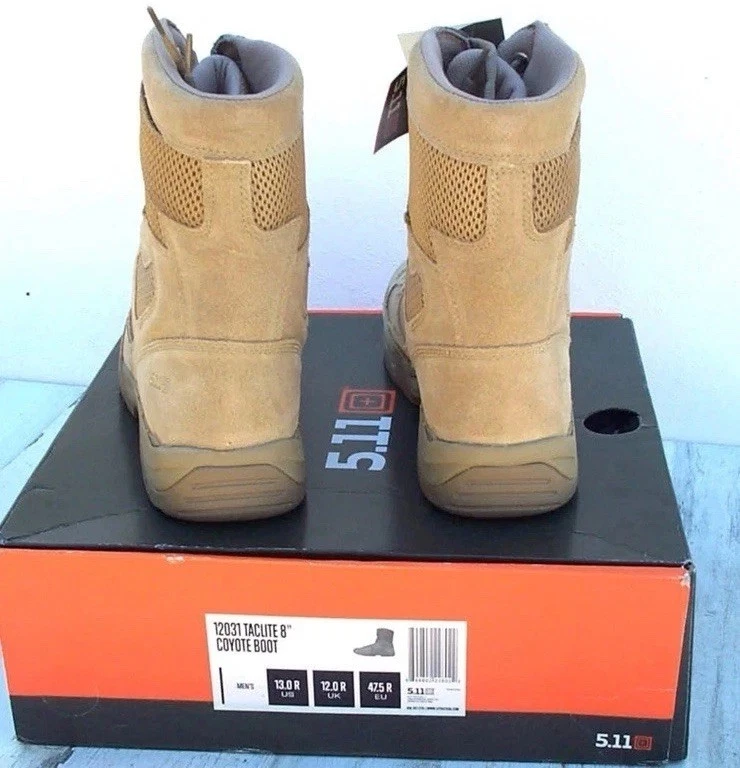 (39) BOTAS TÁCTICAS DESIERTO 5.11 COLOR TOSTADO COYOTE NUEVAS con ETIQUETAS TALLA 13 Foto 4 de 4