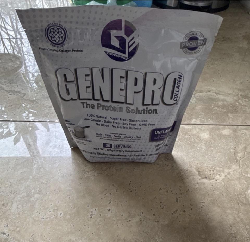 GENEPRO Collagen Protein Powder Unflavored 325g 30 Servings Gluten-Free ...