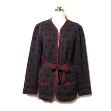 Vintage Givenchy Swiss Made Jacquard Knit Cardigan With Belt Antique