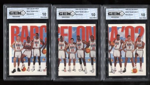 3 Card Barcelona Set 1991-92 Skybox Dream Team USA Michael Jordan GEM MINT 10
