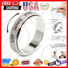 Initial Fidget Spinner Anxiety Ring for Women Fidget Ring Women Men Keep Goin...