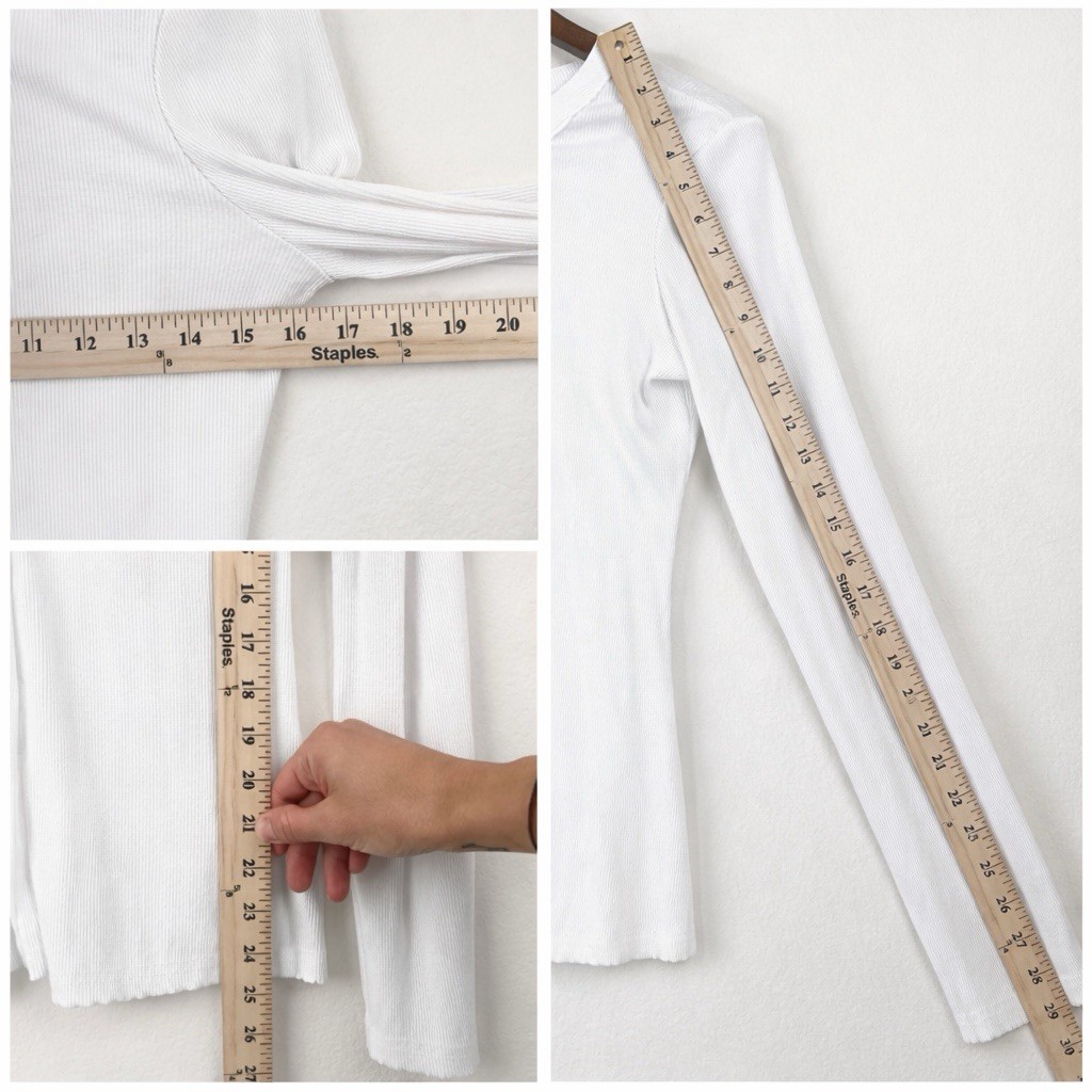 superdown White Ribbed Button Front Long Sleeve T… - image 7