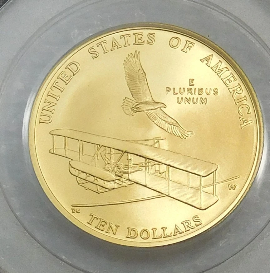 2003-W First Flight $10 Gold PCGS MS70 almost 1/2 oz Gold #K379 - Image 4 of 4