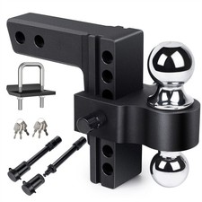 2 Receiver 6 Drop Adjustable Tow Trailer Hitch 12500 Lb Dual Ball Truck Hitch