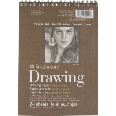 Strathmore Medium Zeichnung Spiral Papier Block 6''X8'' -24 Blatt - 62400200