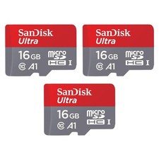 Older Version 16GB 3-Pack Ultra microSDHC UHS-I Memory Card 3x16GB - SDSQUAR-...