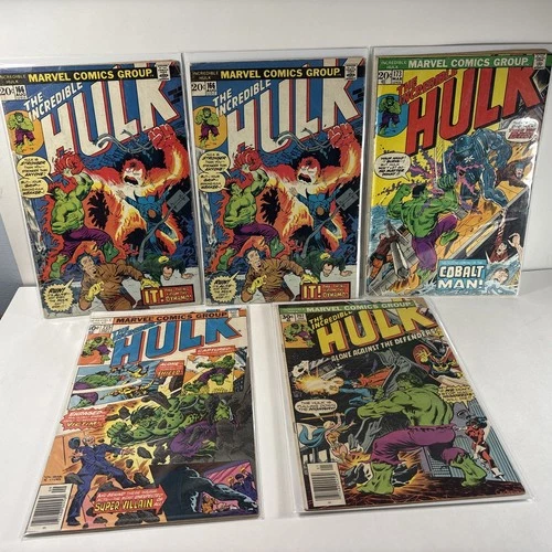 Marvel Comics 1973 The Incredible Hulk Comic Book Lot Vintage Lot Of 5