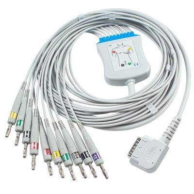 Compatible Kenz Direct-Connect EKG Cable K131 10Lead IEC Banana