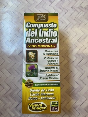 Tonico Jarabe Compuesto Vegetal del Indio 100% Natural 1 litro Suplemento