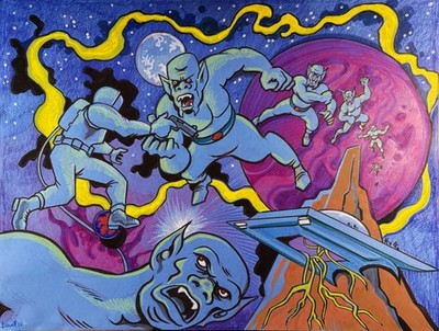 SPACE DEMONS.   .          MIKE BENNETT'S  ORIGINAL  ART   (2026) 2/22/26 CP