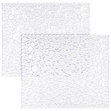 2 Pack Kitchen Sink Mat Plastic Protect Mat PVC Eco-friendly Kitchen Adjustab...