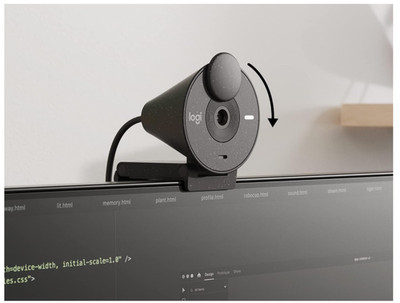 Logitech Brio 300 Full-HD-Webcam   USB-C, Sichtschutz, Mic NR, Graphit