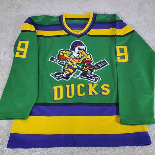 The Mighty Ducks Movie Jersey SZ S Adam Banks 99 Ice Hockey Jersey Green SMSPOT