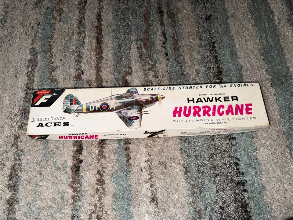Top Flite Junior Aces Hawker Hurricane 1/2A Motores Balsa R/C Gas Modelo Balsa Foto 2 de 4
