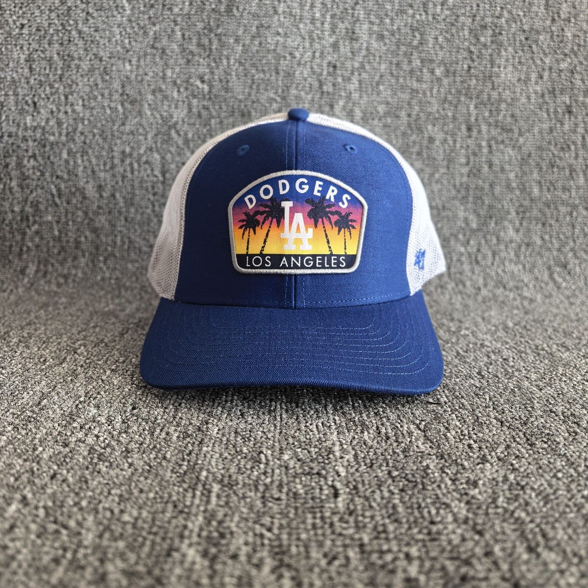 '47 Brand Los Angeles Dodgers MLB Trucker Hat Blue White Sunset Palm Snapback