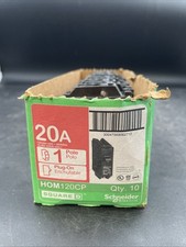 8 PACK Square D HOM120 Circuit Breaker 20A 1-Pole 120/240VAC 10kA AIR Plug