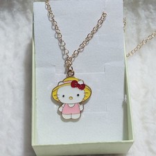 Women's Girls Hello Kitty Gold  Pink Necklace One Size