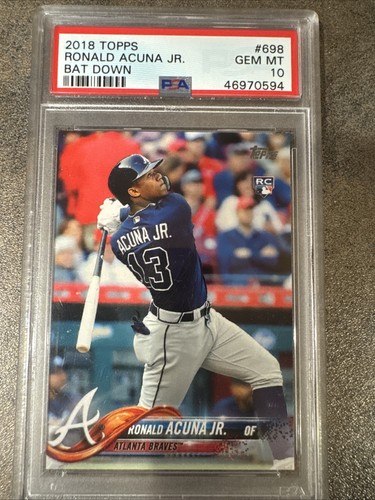 Topps 2018 Ronald Acuna Jr. Bat Down RC #698 Braves PSA 10