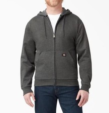 Dickies Midweight Fleece Full Zip Hoodie Sweatshirt TW291 Dark Heather Gray Sz L