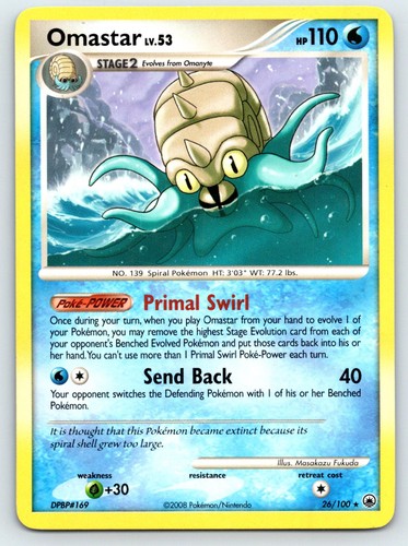 Omastar 26/100 Rare Majestic Dawn Pokemon Lightly Played