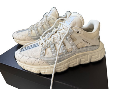 Versace Trigreca Sneaker Bianco Oro Weiß Gold Gr. 41,5 OVP neuwertig.