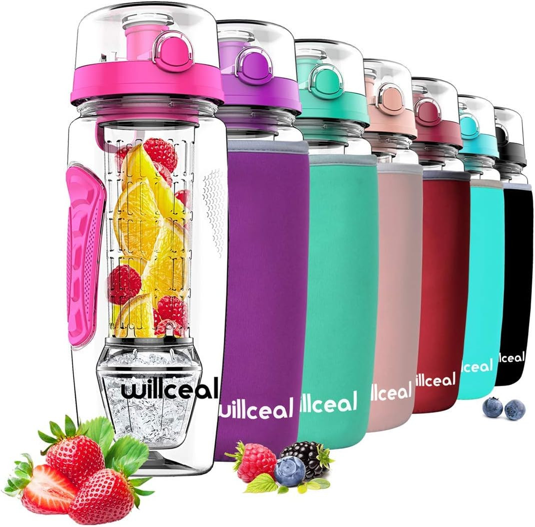 Borraccia Sportiva Infusore Frutta 1L | Con Palla Ghiaccio per Palestra