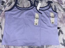 2 Pack No Boundaries women s Purple Scoop Neck Knit Cami Tank Top M 8-10