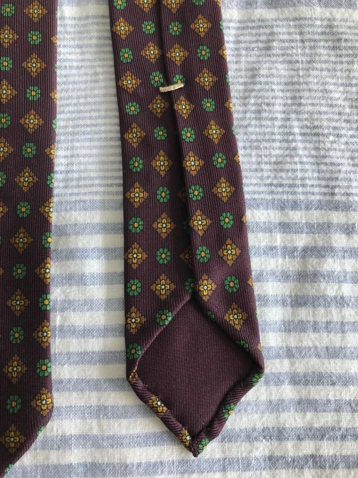 Shibumi Firenze Italy Burgundy Silk Tie 149cm Classic Used - Image 4 of 4