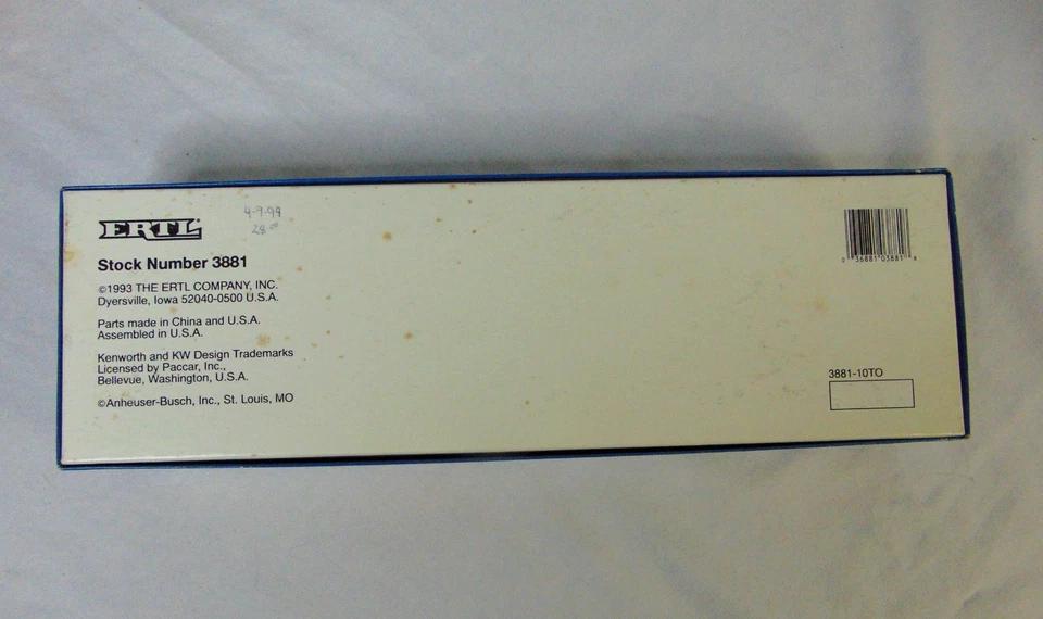 Semirremolque ERTL 1993 BabyRuth Racing Busch escala 1/64 metal fundido a presión nuevo en caja Foto 4 de 4