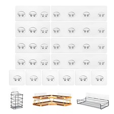14 Pack Shower Caddy Adhesive Replacement, Strong Shower Shelf Adhesive Hooks...