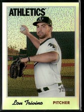 2019 Topps Heritage #THC-55 Lou Trivino Chrome Refractor Walmart Ex. #/570