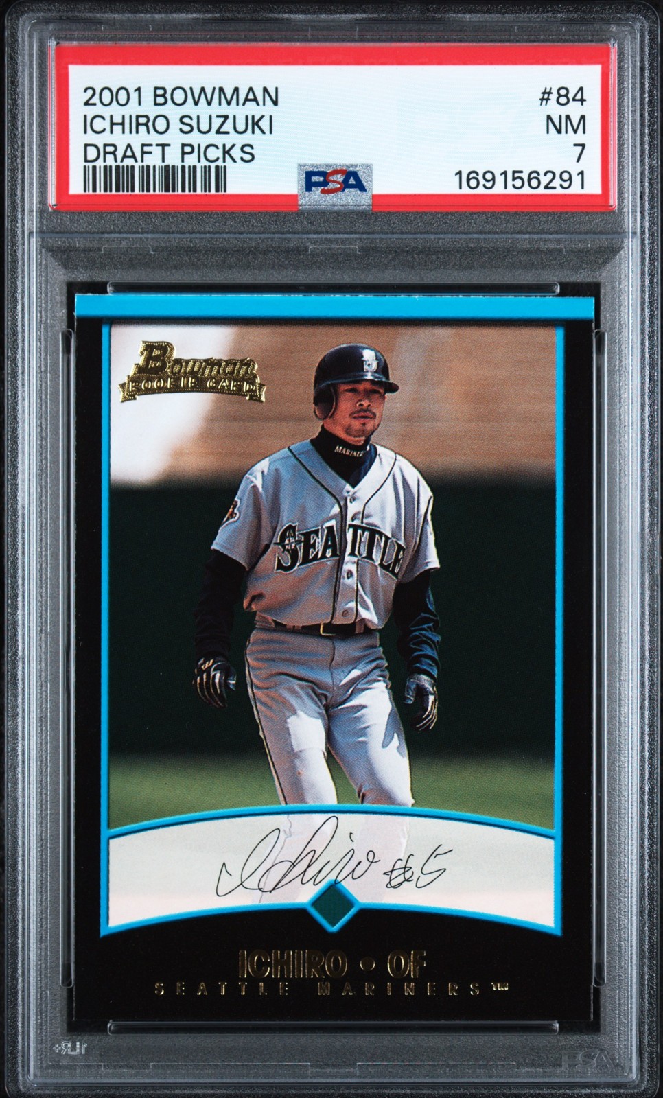 2001 BOWMAN DRAFT #84 ICHIRO SUZUKI ROOKIE RC PSA 7