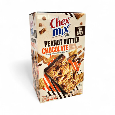 Chex Mix Peanut Butter Chocolate Treat Cereal Bars, 20-Pack