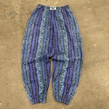 VINTAGE 80s INTERNATIONAL BAGGYZ MUSCLE BEACH MULTICOLOR PARACHUTE PANTS RETRO