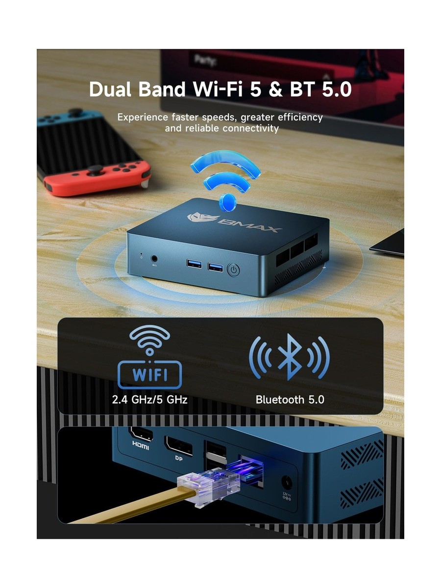 Bmax Mini PC B2 Power Intel 5205U 8GB DDR4 256GB M.2 NVMe SSD
