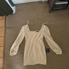 Lulus White Ribbed Balloon Sleeve Mini Dress