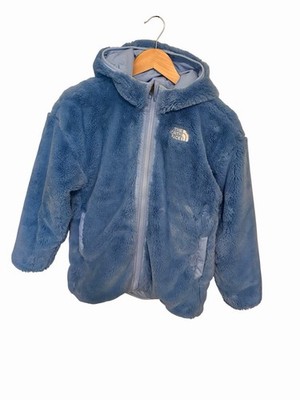 The North Face Kids Girl's Sky Blue Reversible Fleece Puffer Jacket Size 12 L
