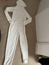 New Look Cream All In One Fleece Pyjamas With Hood Size 8