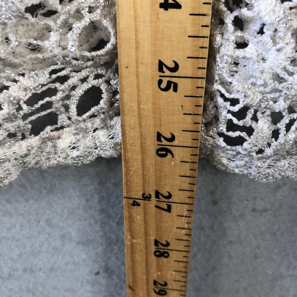 Moneda 1804 Crochet Top Mujer Mediano Blanco Transparente Boho Festival Playa Cubrimiento Foto 4 de 4