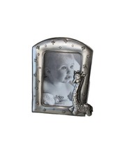 Baby Giraffe Tabletop 4x6 Fetco Pewter Tone Metal Picture Photo Frame Nursery