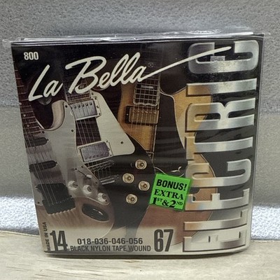 La Bella 800 Electric Guitar Sting Set Black Nylon Tape Wound 14-67