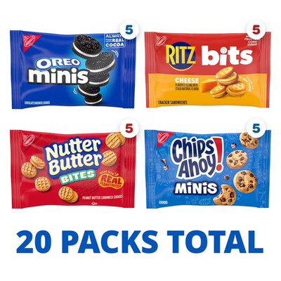Nabisco Classic Mix Variety Pack Oreo Chips Ahoy Ritz 20 Snack Packs -  Set of 3