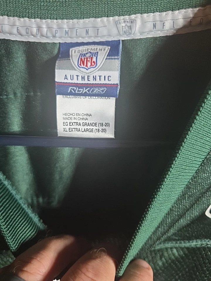 Camiseta de fútbol americano Jonathan Vilma #51 New York Jets Reebok On Field NFL talla juvenil XL Foto 3 de 4