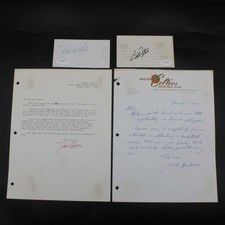 Boston Celtics Signed Letter/Index Card Lot (4) Cowens/Sanders + Auto ZJ22877