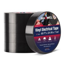 5 Rolls PVC Black Electrical Tape Vinyl Professional Electric Tape, Wate