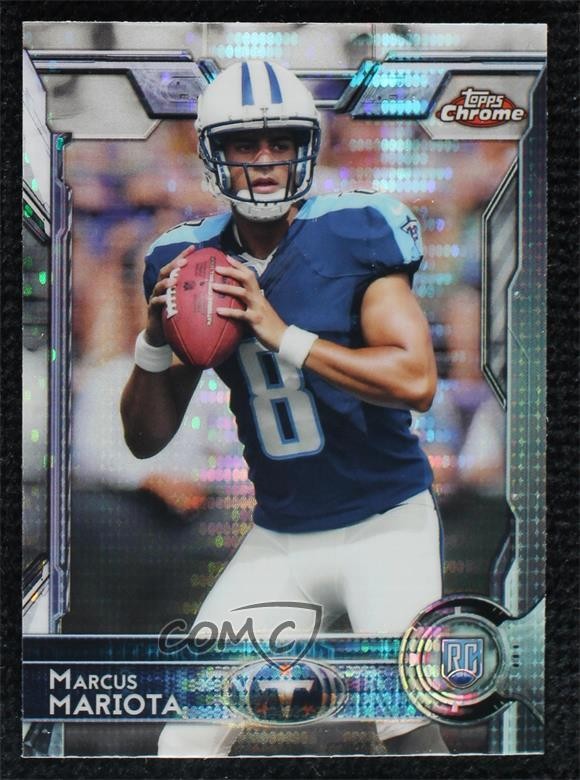 2015 Topps Chrome Rookies Pulsar Refractor Marcus Mariota #150 Rookie RC 2bw