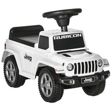 Licensed Jeep Kids Ride on Push Car w/ Horn Engine Sound White