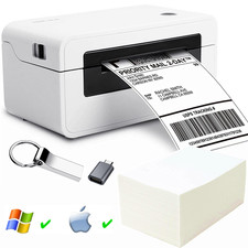 4x6" Direct Thermal Printer USB Maker Shipping Label Print Labels Type C Adapter